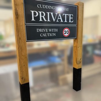 Oak & Aluminium Entrance Sign